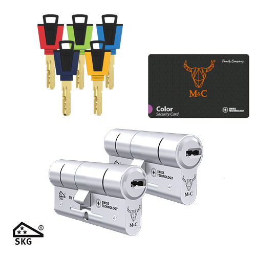 2 Gelijksluitende cilinders M&C Color plus