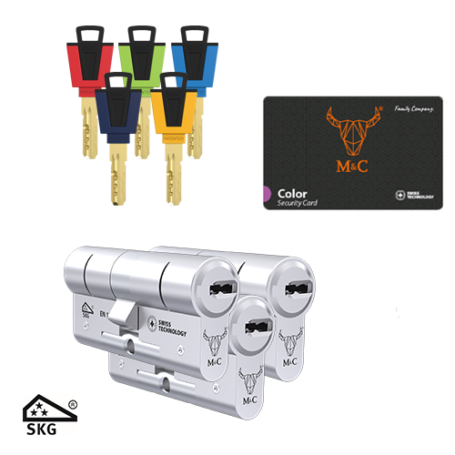 3 Gelijksluitende cilinders M&C Color plus