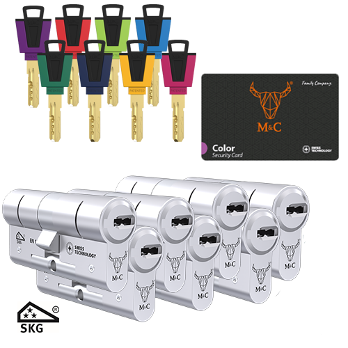 7 Gelijksluitende cilinders M&C Color plus