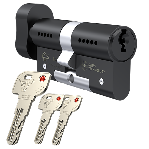 Knopcilinder zwart M&C Condor